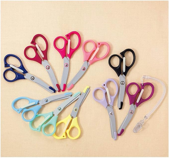 Nursery 104284A Scissors with Extendable Spiral Strap, 12 Colors, Made in Japan, Fluorine Coated, Yellow - BeesActive Australia