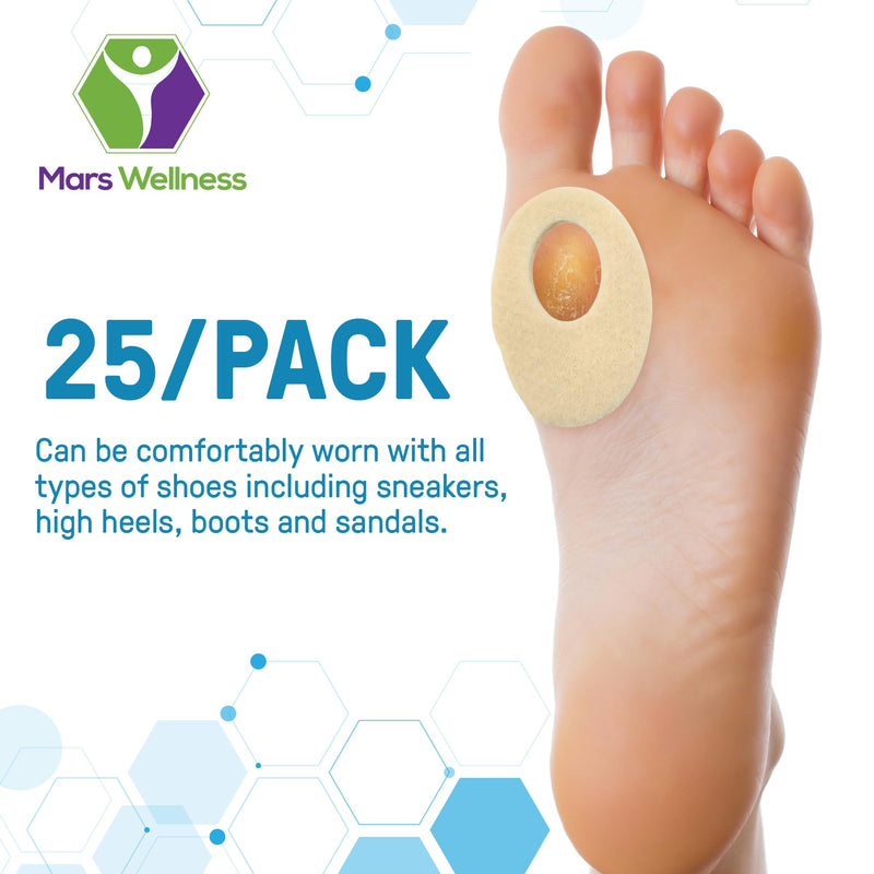 Oval Shaped Felt Callus Protective Pads - Adhesive Foot Pads That Surround Calluses from Rubbing On Shoes - 1/8" - 25 Pack - BeesActive Australia