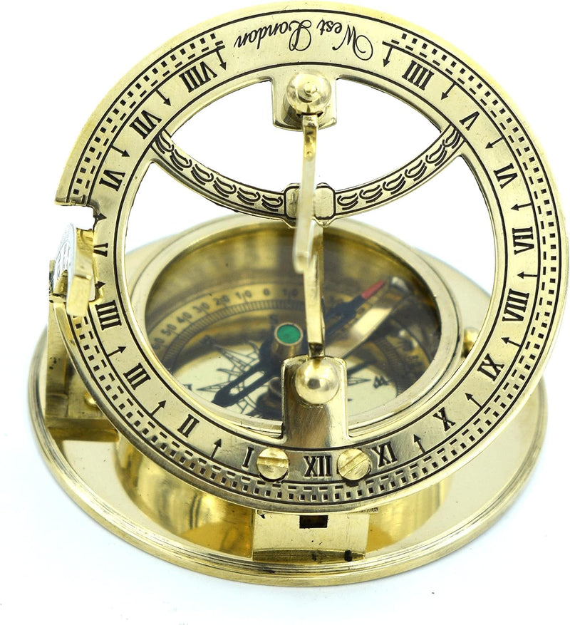Anniversary Sundial Compass Gift for Him or Her-Unique Gift Ideas for Husband or Wife, Men Wedding Anniversary 50th 40th 25th 20th Year Celebration, Naval Maritime Pocket Watch Clock, Sun Clock - BeesActive Australia
