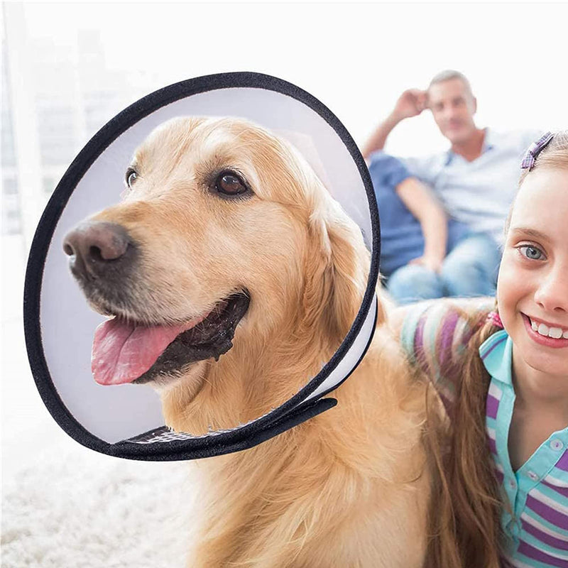 SUQ Pet Cone Adjustable Neck Brace, Neck Brace for Pets, Pets Plastic Elizabethan Collar Protective Collar, Anti-Biting Licking Safety Neck Cover (42-47cm, 100 Pounds+) (42-47cm) Neck Circumference - BeesActive Australia