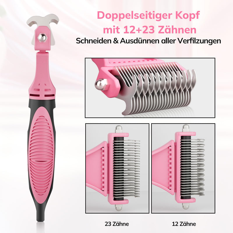 morpilot cat brush for gentle, precise hair removal. Suitable as a cat brush for long hair. Cat brush for short hair against matting. Pleasantly massaging undercoat brush for dogs. Pink - BeesActive Australia