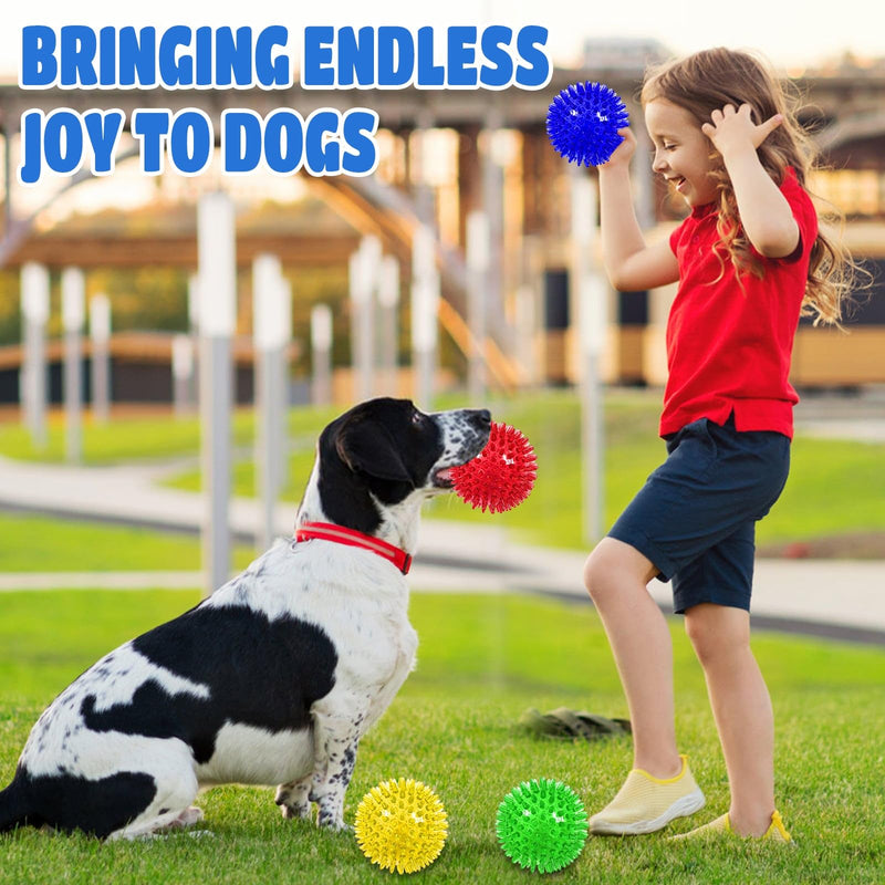 Light Up Squeaky Dog Balls: Led Dog Balls for Aggressive Chewers Large Chew Toys for Teething - Spikey Dog Balls for Small, Medium, Large Dogs - BeesActive Australia