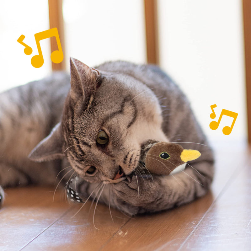 Cat Toys for Bored Indoor Cats, Cat Bat Wings with Catnip Cats, USB Rechargeable Motion Activated Kitten Toys, Interactive Flapping and Chirping Bird Cat Toy Robin Bird - BeesActive Australia