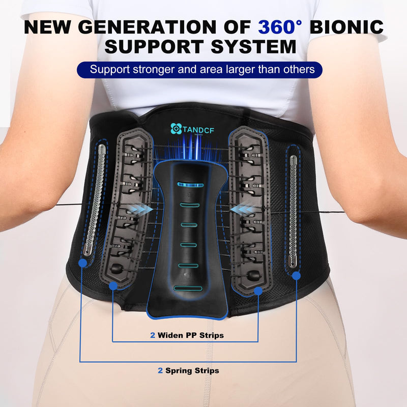 Back Brace for Lower Back Pain Relief with Pulley System,Lumbar Support Belt for Men & Women with Bionic Support System, Ergonomic Design and Lightweight Skin Friendly Material (L) Large (Waist: 39.4-46.4 Inch)