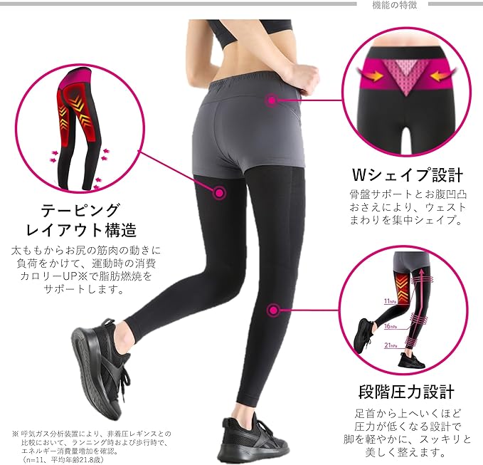 Slim Walk Beau Acty Burning Shape Leggings for Sports in Black - BeesActive Australia