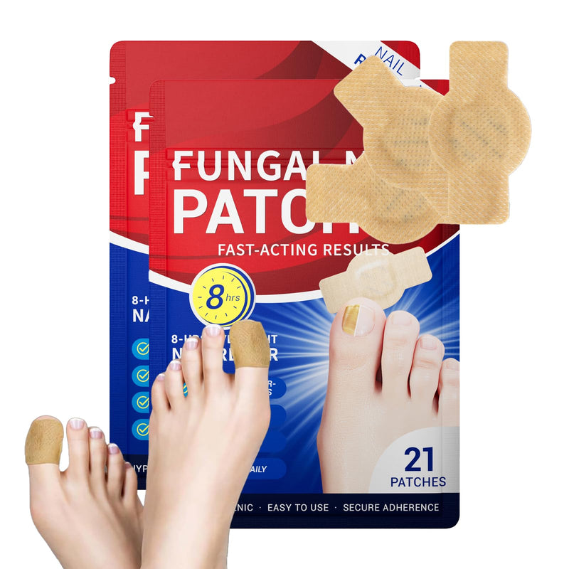Toenail Fungus Treatment Extra Strength - 42 Pcs Fungal Nail Patches, 8-Hour Firm Adhesion, Nail Repair for Damaged Nails, Overnight Renewal for Men & Women (2 Count (Pack of 21)) 0.88 Ounce (Pack of 2) - BeesActive Australia