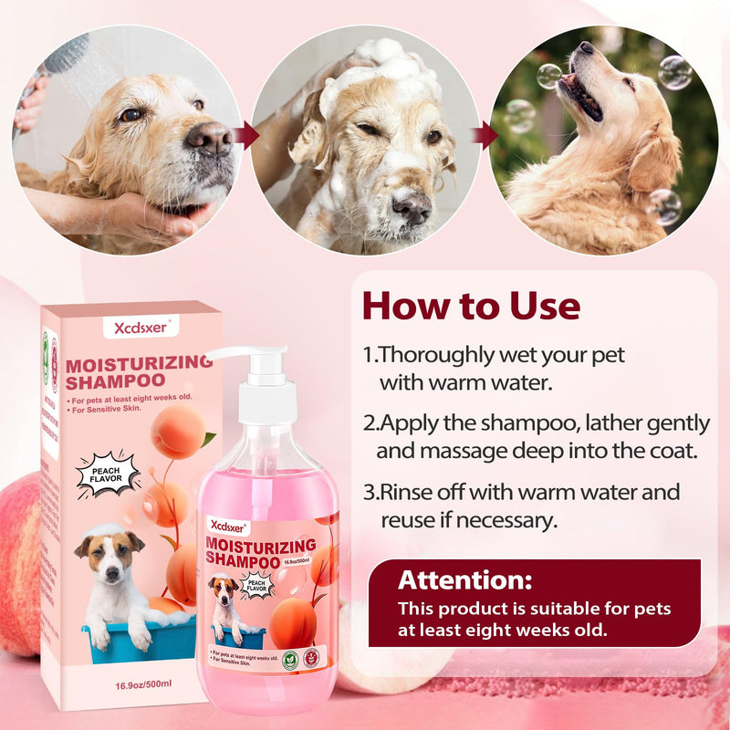 Pet Shampoo Soothe Sensitive Skin, Grooming Shampoo for Dogs and Cats, Pet Friendly Formula Deodorizing Dog Shampoo- Pet Supplies by Xcdsxer (17 Oz) - PawsPlanet Australia