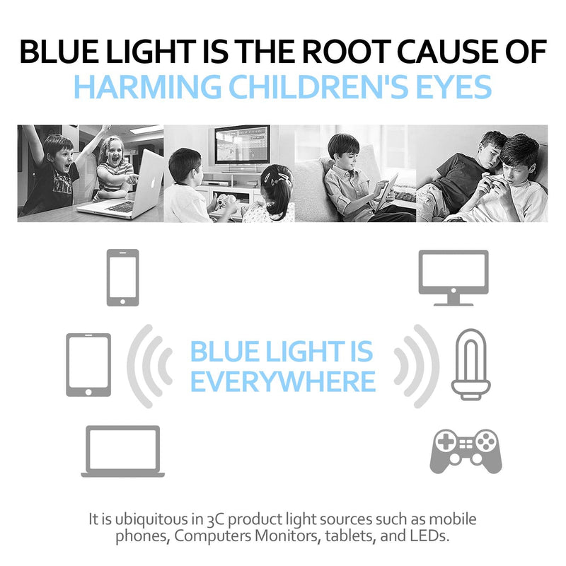 Blue Light Glasses for Kids Girls Boys with Cute Car Case, UV400 Protection, Anti Blue Ray Age3-12 Pink/ Green - BeesActive Australia