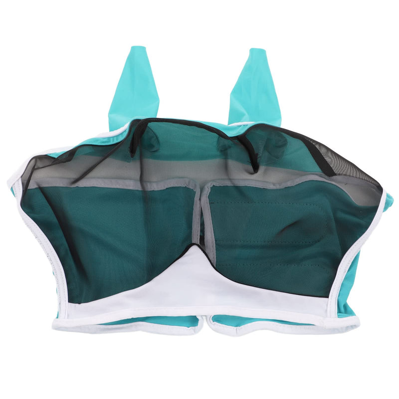 Mesh Horse Fly Mask, Leisure Sports, Amusement Facilities Elastic UV Protection Detachable Breathable Horse Fly Mask with Ears for Horses (S) S Blue Green - BeesActive Australia