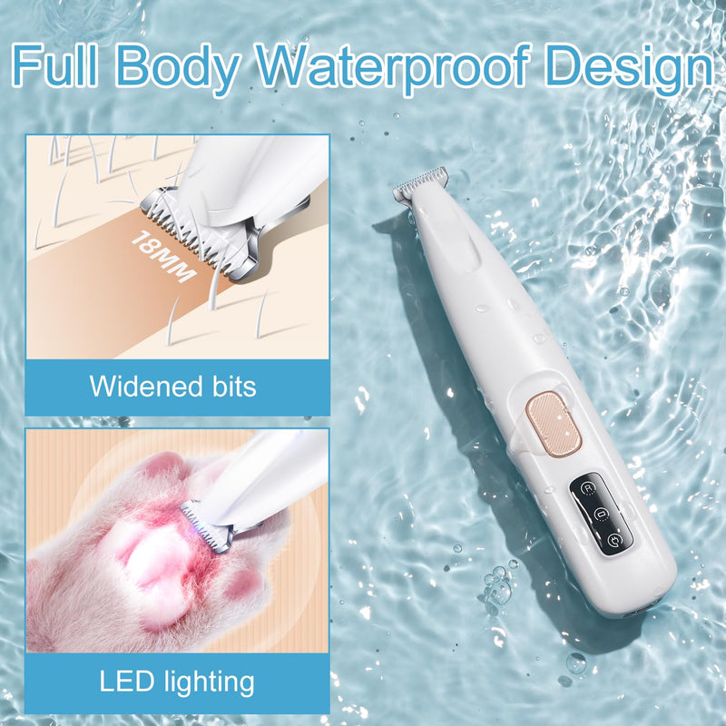 NXPUXP Pet Hair Trimmer, Dog Paw Trimmer, Pet Razor for Dog and Cat Paws, Ears, Face and Body (White) - BeesActive Australia
