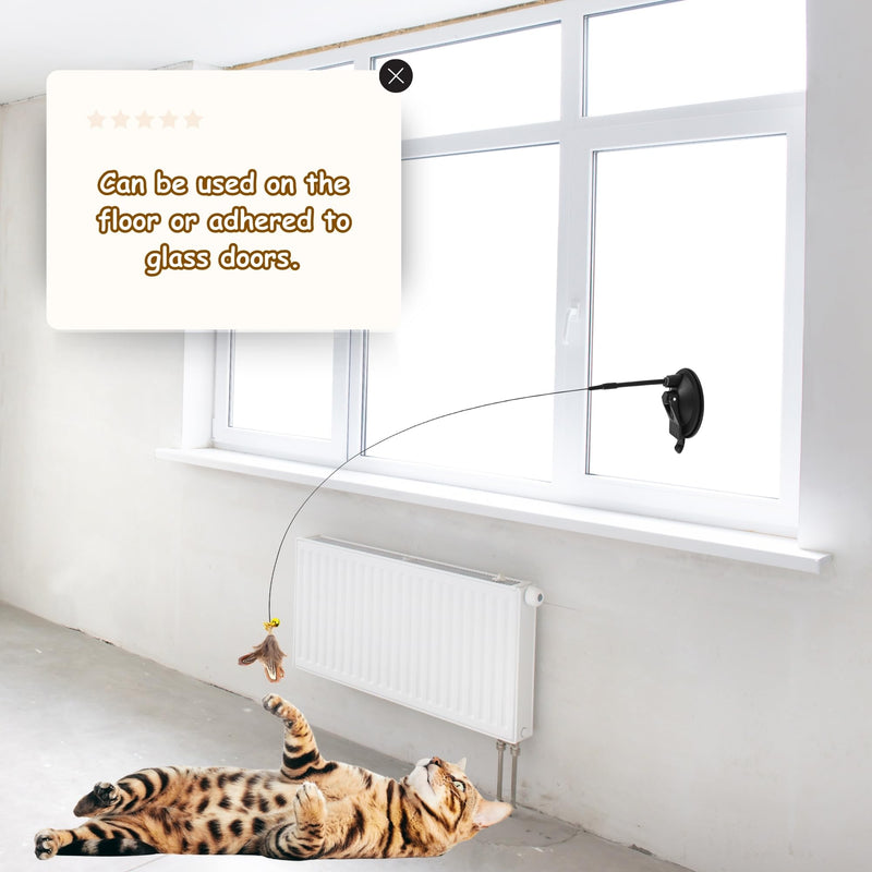 Interactive Cat Toy with 5 Replaceable Feathers, an Indoor Automatic Cat Toy for Cat, Valuable Cat Chase Toy to Promote Exercise and Reduce Stress - BeesActive Australia