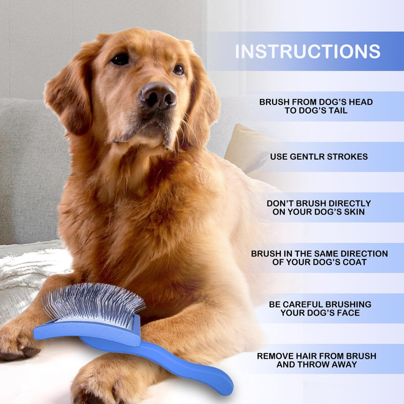 Dog Slicker Brush for Goldendoodles & Golden Doodle Brush for Grooming Kit - Dog Brush for Goldendoodle, Labradoodle, Poodles - Pet Hair Brush for Medium & Long Haired Dogs - Large(Dark Blue) DarkBlue - BeesActive Australia