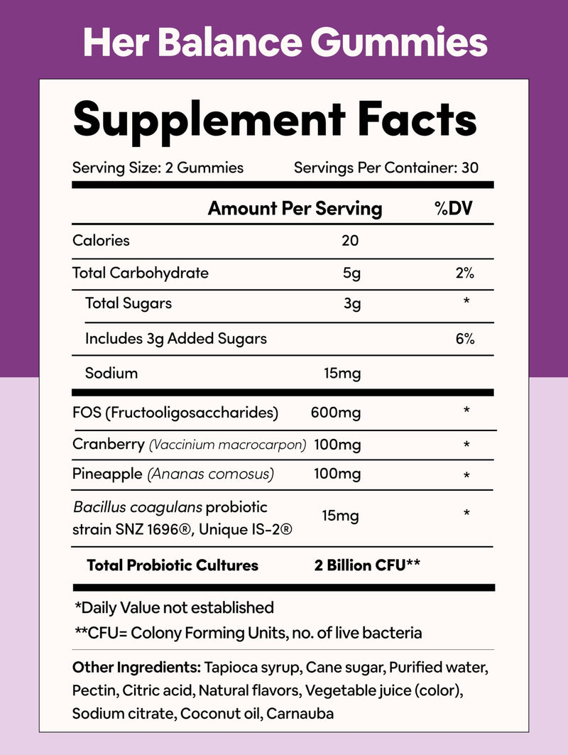 Black Girl Vitamins Her Balance Vaginal Probiotic Gummies – pH Balance & Odor Support, Feminine Health + Urinary Tract Support, 2B CFU Lactobacillus, Vegan, Gluten-Free, Halal (30-Day Supply) Gummy