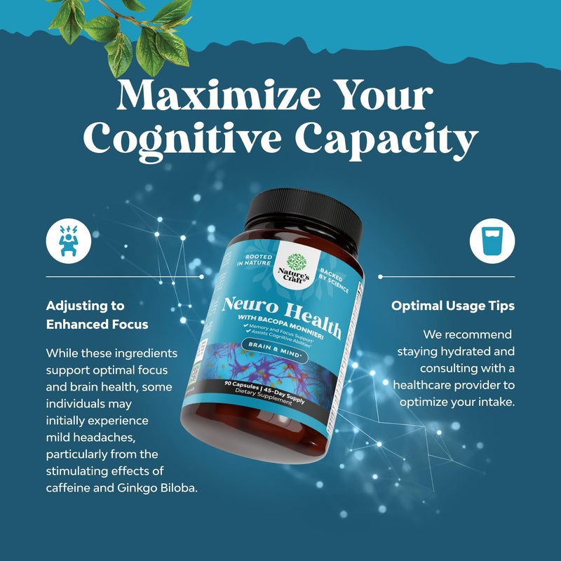 Nootropic Brain Supplement for Memory and Focus Support - Vitamins for Mental Support & Clarity with Bacopa Monnieri, VIT A, B6, Riboflavin, Niacin, Thiamin & Folate - Cognitive Complex - 90 Ct 90 Count (Pack of 1)