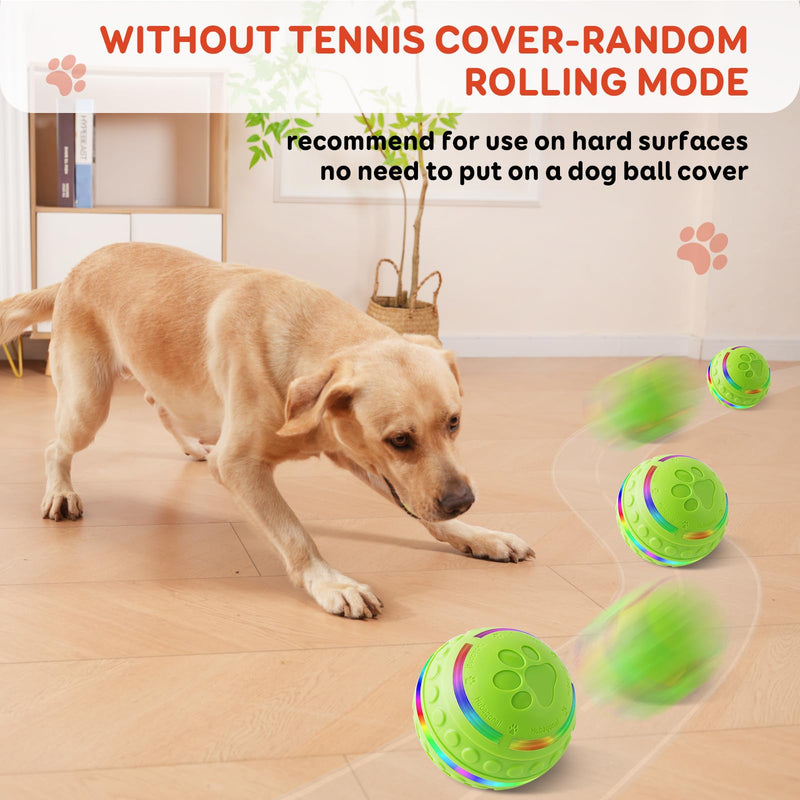 Interactive Dog Toys Dog Ball for Small & Medium Dogs, Durable Dog Toys for Aggressive Chewers, Automatic Rolling Dog Balls with Silicone Cover(Diameter 3.15 inches) - BeesActive Australia