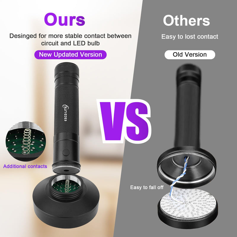 ESCO LITE UV Black Light Flashlight, Powerful 128LED Handheld Ultraviolet Flashlight Upgraded Bright Blacklight Detector for Dog Urine, Scorpion and Bed Bug - BeesActive Australia