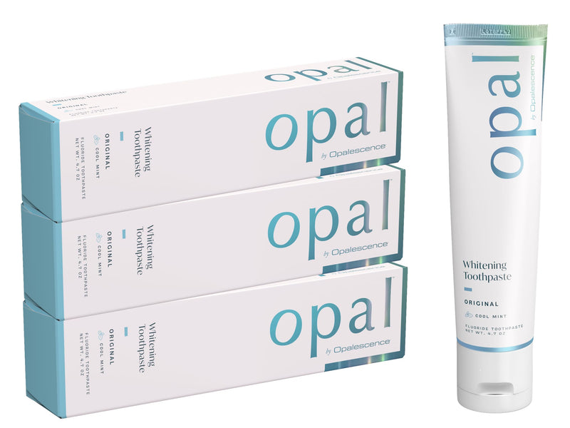 Opalescence Opal Teeth Whitening Toothpaste (Pack of 3) - Cool Mint Original Formula - Oral Care, Gluten-Free - 4.7 Ounce Made by Ultradent -TP-5760-3 New Opalescence 4.7 Ounce (Pack of 3)