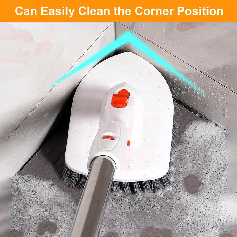 Onewly Shower Scrubber with Long Handle, 3 in 1 Bathroom Cleaning Brush with 24"-53" Extand Handle, Cleaning Supplies for Kitchens, Sinks, Toilets, Floors, Baseboards, Windows and Corners 9 Count - BeesActive Australia