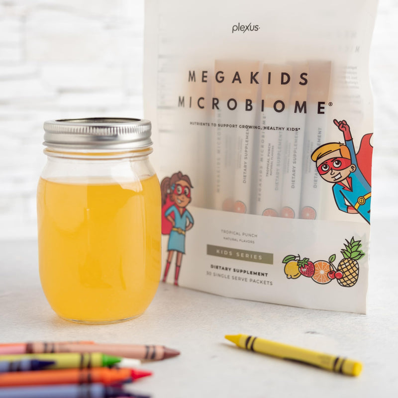 Plexus MegaKids Microbiome® 30 Single Serve Packets | 50mg vegetarian DHA, choline, lutein & prebiotic fiber — suitable for kids 2+