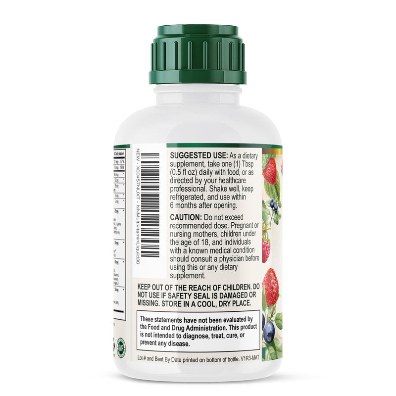 Liquid Multivitamin - Sugar Free Daily Multi Vitamin for Women, Men & Kids, Vitamins A, C, D, B-12, Biotin & Zinc - Supports Faster Hair Growth & Skin Wrinkles, Vegan, Non-GMO, Berry Flavor, 15 Fl Oz