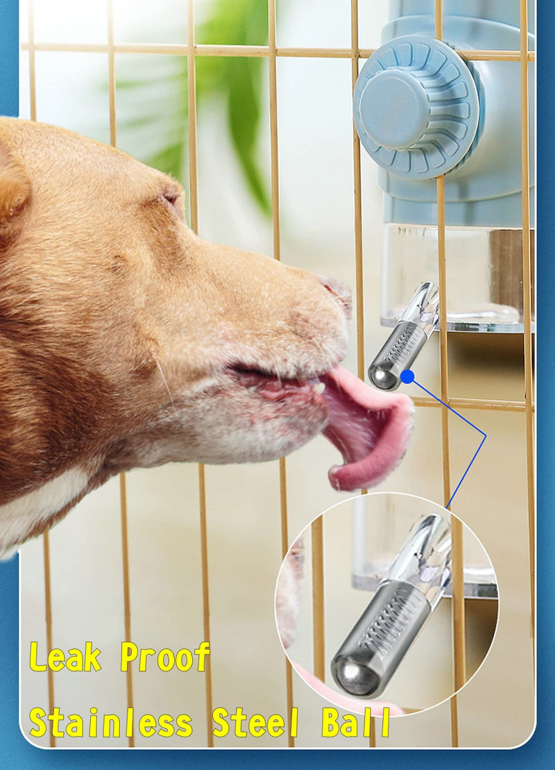 Dog Crate Water Bottle Stainless Steel Leak-Proof Ball 24oz Top Fill Dog Water Dispenser for Cage Dark Blue - BeesActive Australia