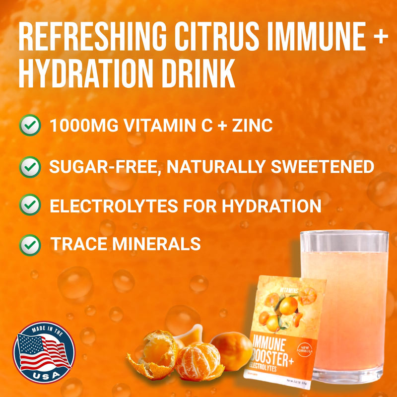 Dr. Price's Vitamins Immune Support Vitamin C Powder, Zinc, Mandarin, 20pk | Immune Booster Electrolyte Mix, Vitamin D3, Vitamin C 1000mg, Sugar Free Hydration, Made in USA, Doctor-Formulated Supplement 2.5 Ounce (Pack of 1)