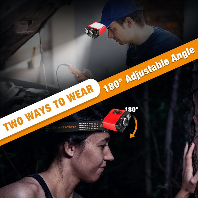 Clip-on Cap Light - with Motion Sensor, can be Charged in The Matching Magnetic Charging Box, 180° Wide Angle Adjustable (Floodlight*1, 1) Floodlight*1