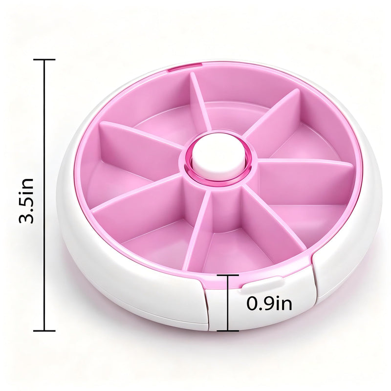 3PCS Weekly Pill Organizer Daily Pill Box 7 Day Medicine Pill Dispenser Rotate Pill Planner with 7 Compartments for Fish Oil Supplements Vitamins Container