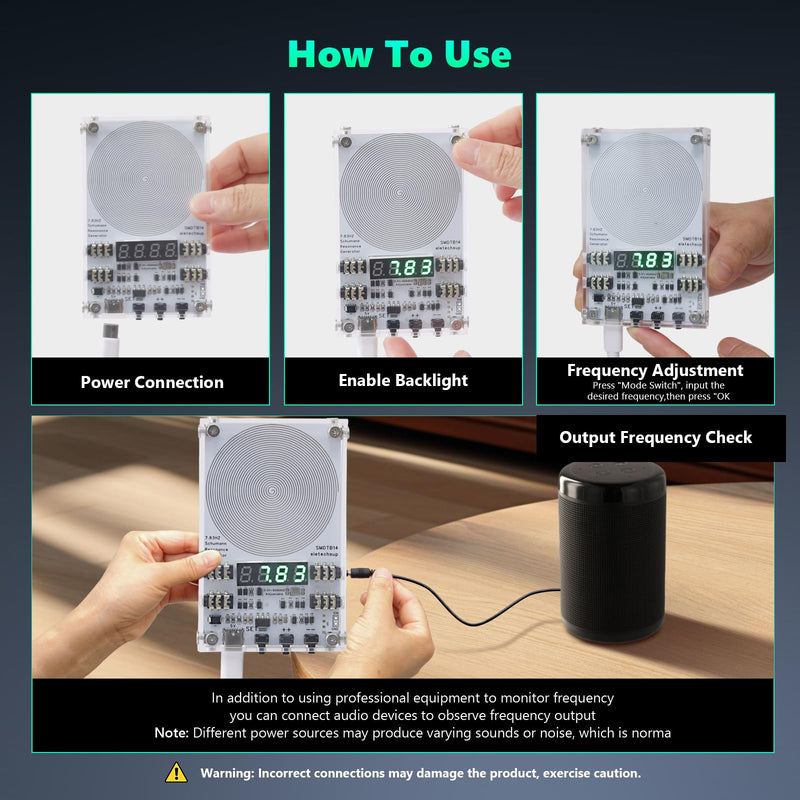 7.83Hz Adjustable Schumann Resonance Generator for Stress Relief, Relaxation, Meditation, Yoga | with ABS Case, USB Power Supply White 4 Inch