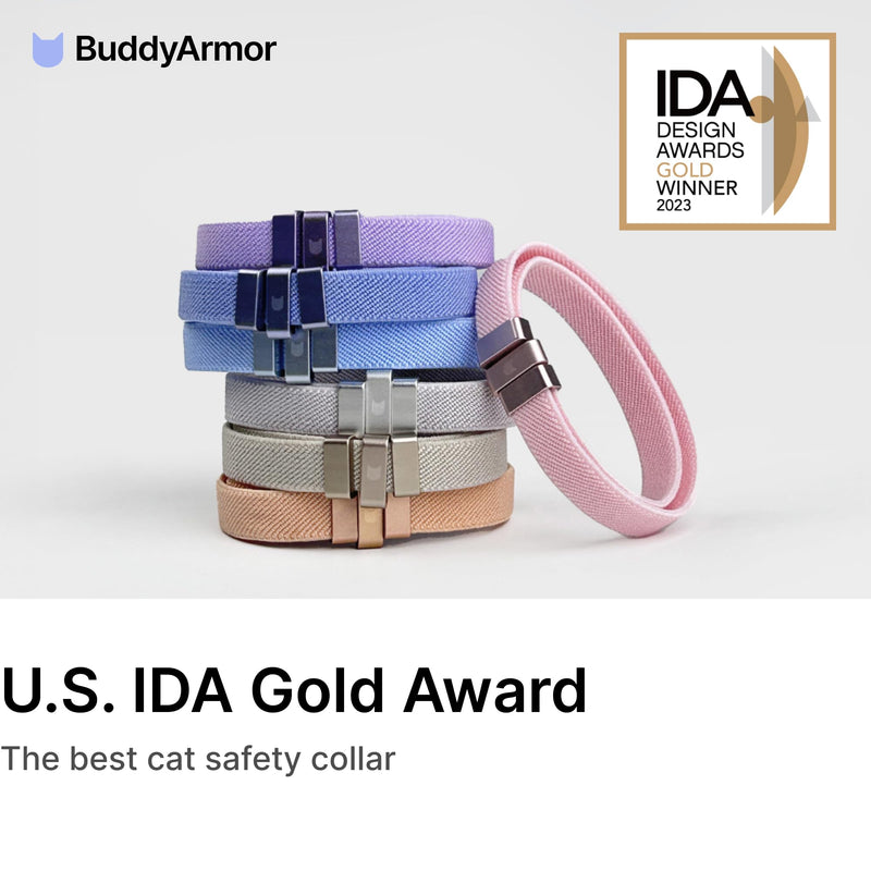 Safety Cat Collar - U.S. IDA Gold Awarding Design, Stretch Elastic Quick Release, Non Breakaway - Light Weight for Kitten, Neck Fit 5.9'-11.8' for All Small Large Cat,S(Sierra Blue) S (5.9-11.8 inch) Sierra Blue - BeesActive Australia