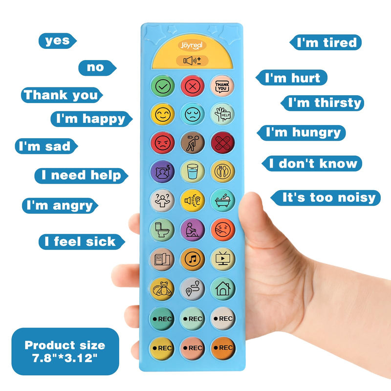 Joyreal AAC Device for Autism, Non Verbal Communication Tools for Speech Therapy & Stroke Rehab. Autism Talking Aids with 6 Programmable Buttons & Adjustable Volume, Autism Toys for Kids and Adults Blue