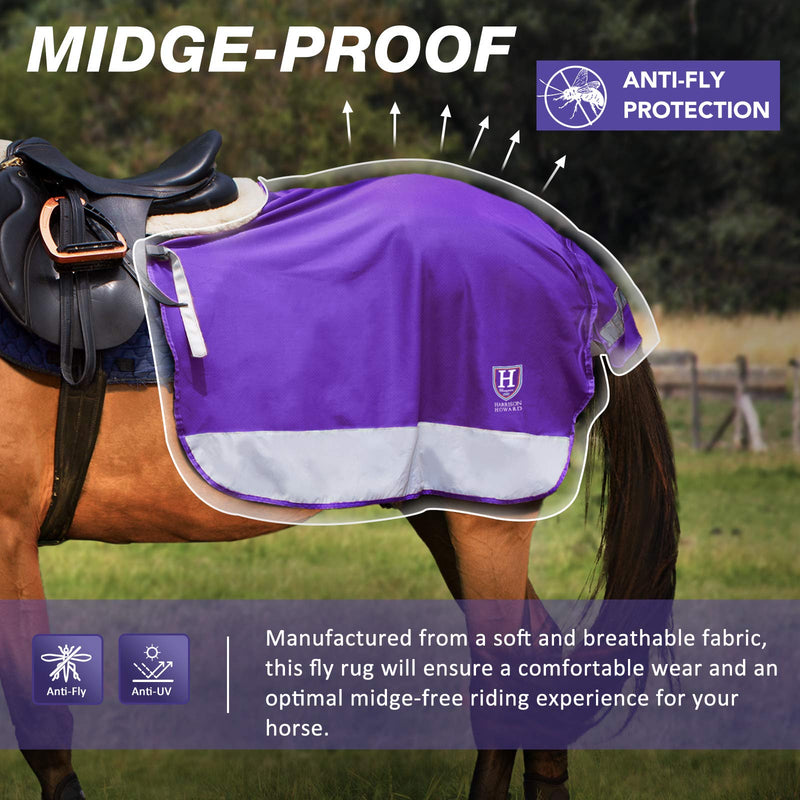 Harrison Howard Quarter Horse Fleece and Mesh Exercise Sheet Breathable Comfort Turnout Horse Blanket Hi-Viz Competition Rug Purple L Large - BeesActive Australia