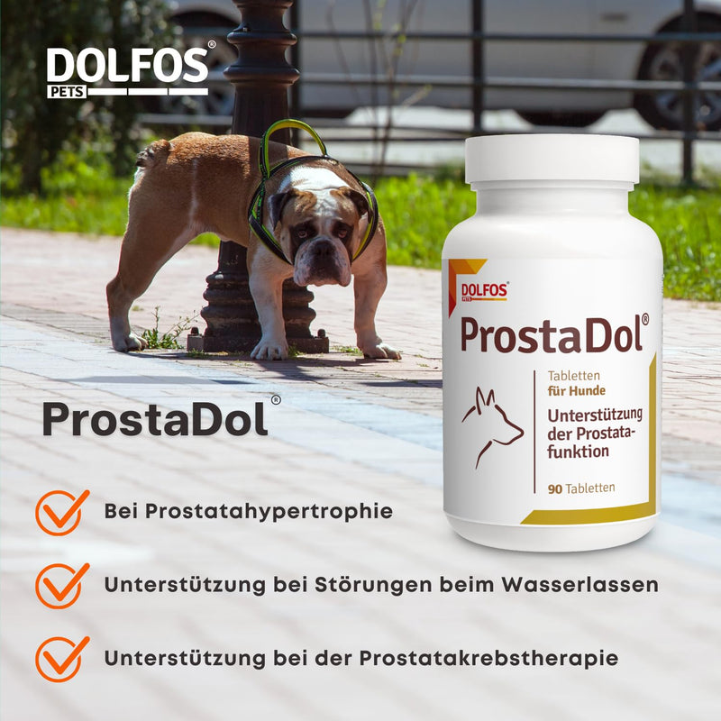 DOLFOS PETS ProstaDol - dietary supplement for dogs 90 tablets, support of prostate and urinary tract function - natural ingredients - support for urinary disorders - BeesActive Australia