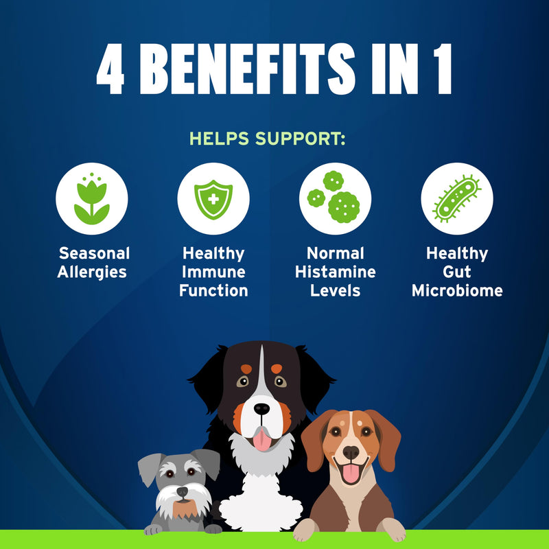 Pet Protect Dog Allergy* & Immune+, Itchy Skin Support, Vet-Formulated Seasoderm, Bacon-Flavored Soft Chews (60 Count)