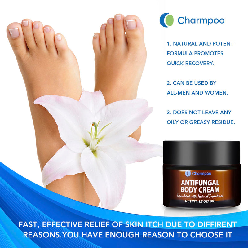 Athletes Foot Treatment-Antifungal Cream-Treatment for Jock Itch,Ringworm, Psoriasis,Eczema,Rash-Anti Fungal Skin Cream for Itchy Skin-Foot Balm with Natural Ingredients-50g 1.7 Fl Oz (Pack of 1)