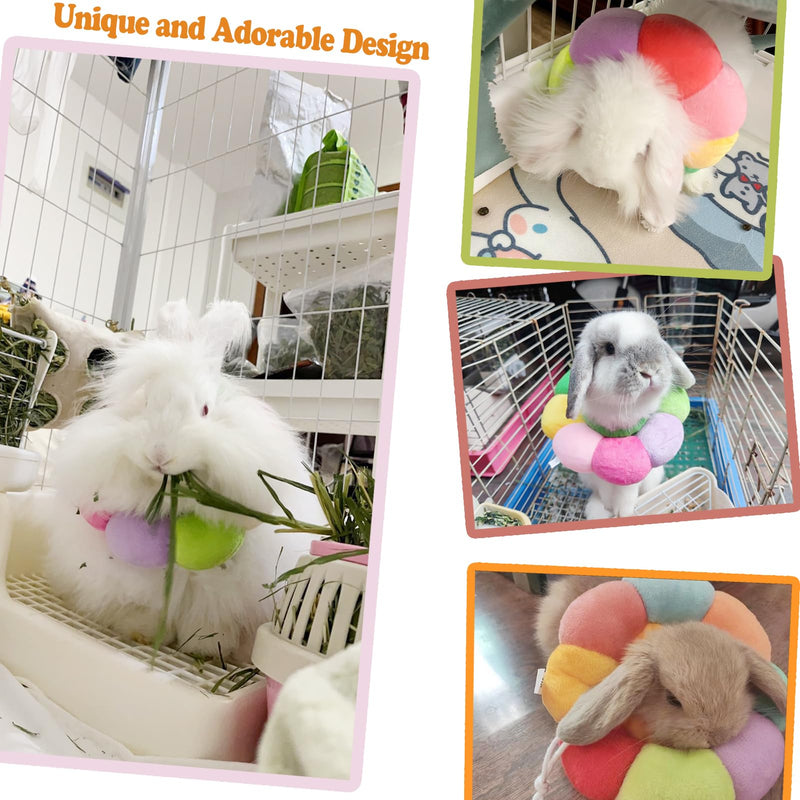 Adjustable Rabbit Cone, E-Collar for Kittens Puppies After Surgery Wound Care, Small Pet Soft Elizabeth Medical Cone Colorful Flower Shaped,(XS) XS - PawsPlanet Australia