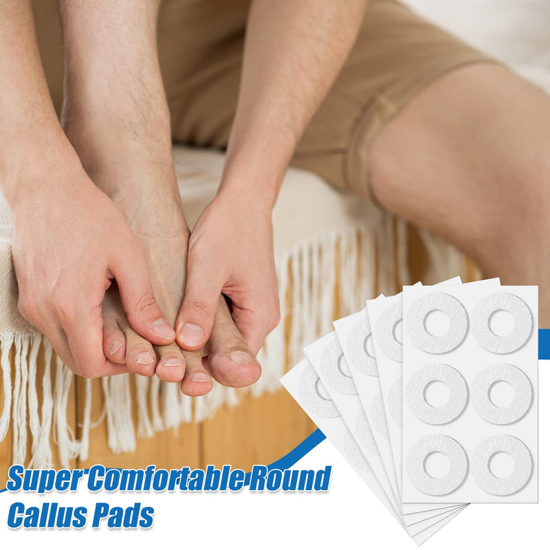Nuanchu 150 Pcs Callus Cushions Callus Pads for Bottom of Foot Round Corn Cushions Pads for Feet Soft Adhesive Felt Corn for Ball and Side of Foot, Pain Relief from Shoe - BeesActive Australia