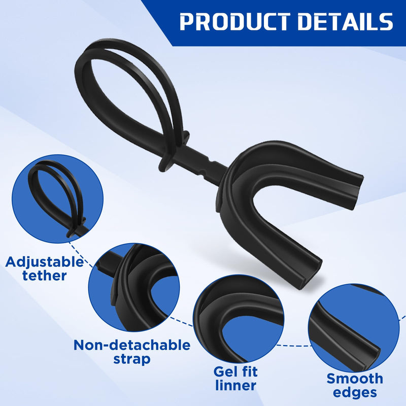 Kanayu 30 Pcs Strapped Mouth Guard No Boil Mouth Guard Soft Sports Mouthguard with Strap Mouth Protector for Adult Youth Boxing Basketball Hockey Lacrosse Wrestling Rugby Adults Black