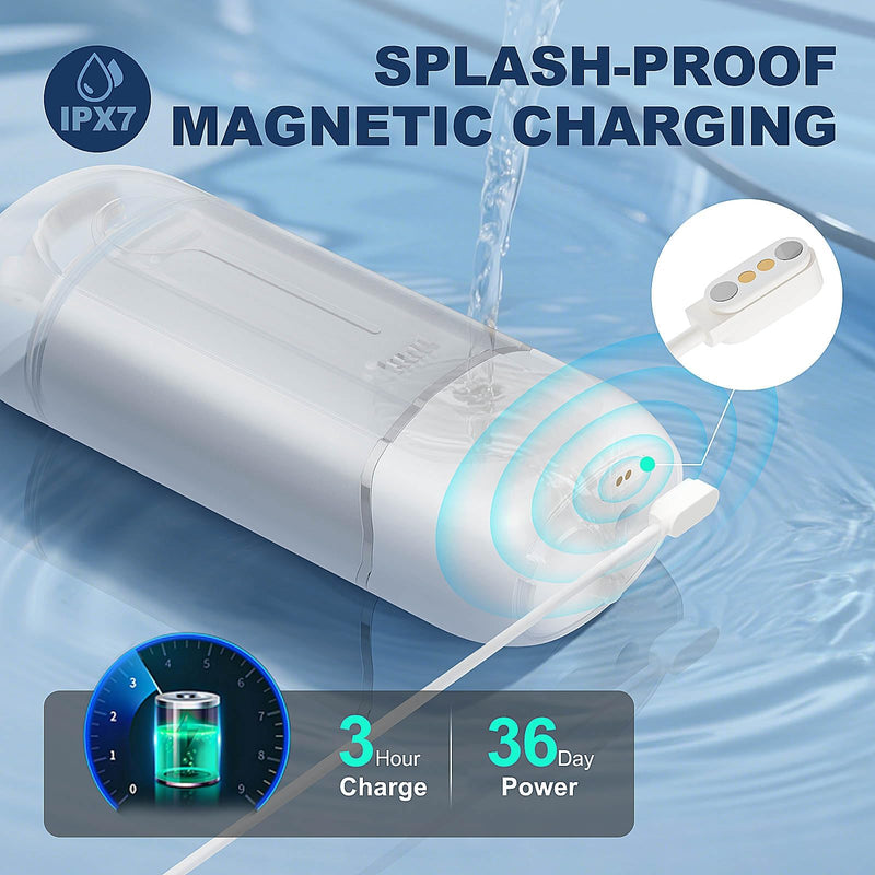 Mini Cordless Water Flosser for Teeth, Portable 5 Modes Travel Dental Water Flosser, 36-Day Battery Life, Detachable Tank, IPX7 Waterproof Oral Irrigator for Brace, Sensitive Gum, Implant