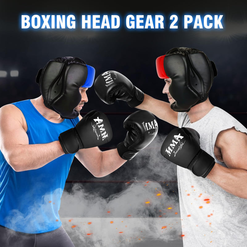 2 Pack Boxing Headgear - Sparring Safety Head Guard for MMA, Kickboxing, Muay Thai, Boxing - Men, Women, Kids Large-X-Large