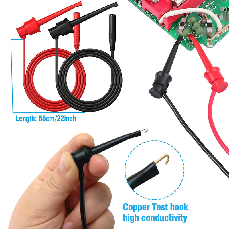 25PCS Multimeter Test Leads Kit, Test Leads Set with Replaceable Alligator Clips,Wire Piercing Probes, Alligator Clips,Test Hook Clips,Test Tweezer for Digital Electrical Multimeter Testing Test Kit-1
