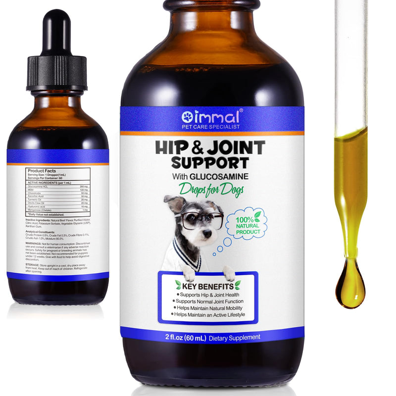 Dog Joint Supplements, Glucosamine for Dogs, Liquid Joint Supplement for Dogs, Hip & Joint Drops Supports for Dogs, Dog Supplement for Mobility Pain Relief