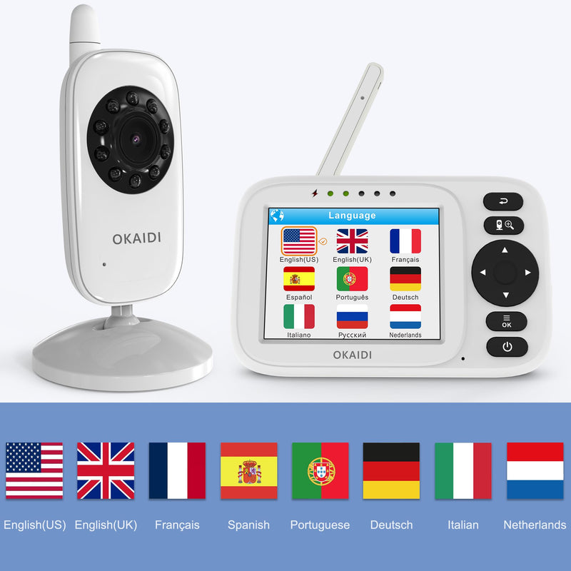 Video Baby Monitor, 3.2" Baby Monitor with Camera and Audio, 1000ft Transmission Range, Baby Monitor No WiFi, Infrared Night Vision, VOX Mode, Powerful Battery, Smart Alert - BeesActive Australia