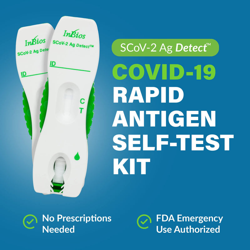 COVID-19 Antigen Rapid Test, 1 Pack, 2 Tests Total, Easy To Use – No Mixing Step, SCoV-2 Ag Detect Rapid Self-Test, FDA Emergency Use Authorized, Test at Home