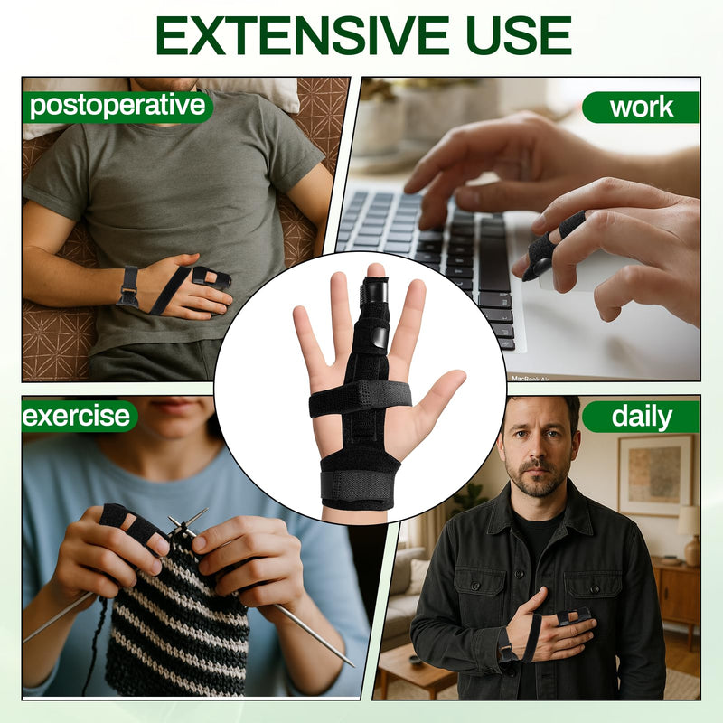 2-Pack Adjustable Finger Splints for Trigger Finger & Joint Pain Relief - Universal Fit Brace Supports All Fingers for Arthritis, Tendinitis & Carpal Tunnel - BeesActive Australia