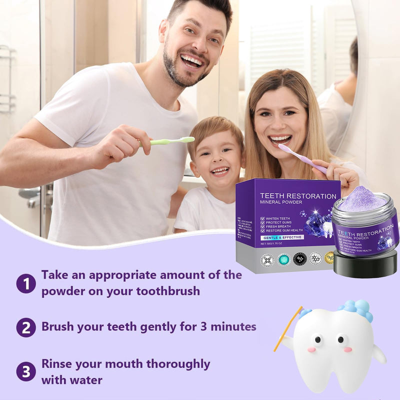 Teeth Restoration Mineral Powder, 2 Pcs Natural Mineral Tooth Powder