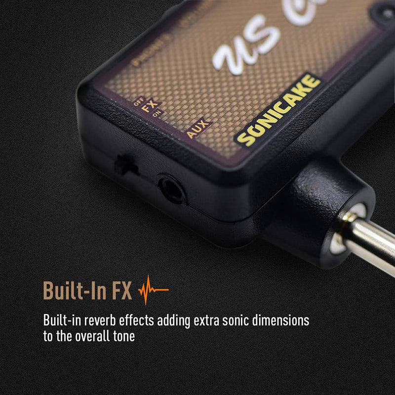 SONICAKE Mini Guitar Headphone Amp with Overdrive Reverb - US Classic US Classic Reverb Effect
