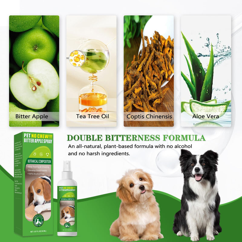 Cooraby 5.07 Oz Bitter Apple Spray for Dogs to Stop Chewing - Natural Ingredients No Chew Spray for Dogs - Dog Repellent Spray - Alcohol Free, Cruelty-Free - Protect Your Furniture Green - BeesActive Australia