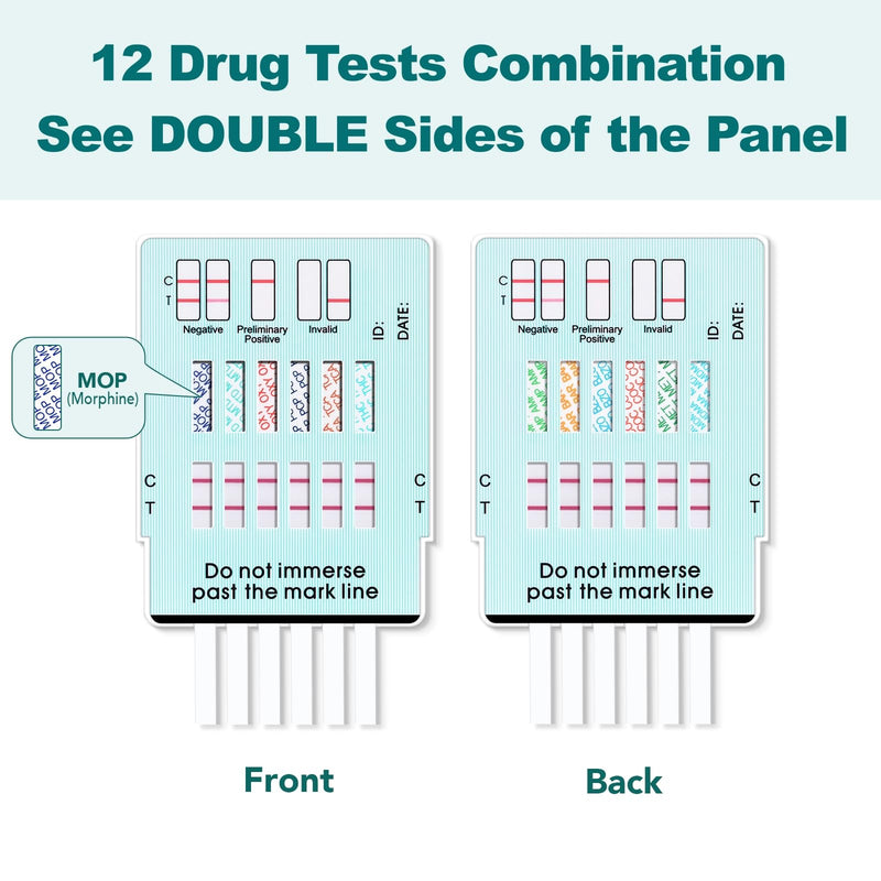 Easy@Home Multi-Drug Screen Test: Urine Drug Testing Kit for AMP/BAR/BZO/COC/MET/MDMA/MOP300/MTD/OXY/PCP/TCA/THC50, Includes Highly Sensitive THC Tests for Home Use, EDOAP-7125 (1) - BeesActive Australia