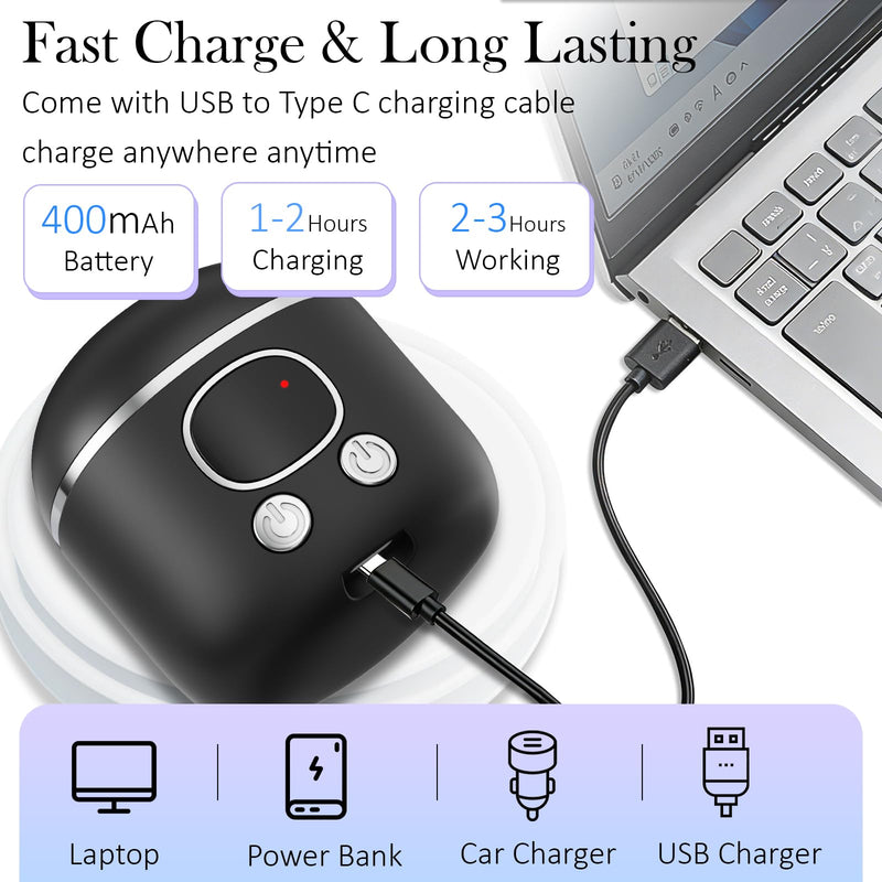 Electric Nail Clipper, 3-Speed Fingernail Trimmer with 2 Trimming Head & Magnifying Glass, Automatic Nail Clipper/Polisher/Grinder with Light for Seniors, Mother‘s Day Gifts for Mom Women Adults Black